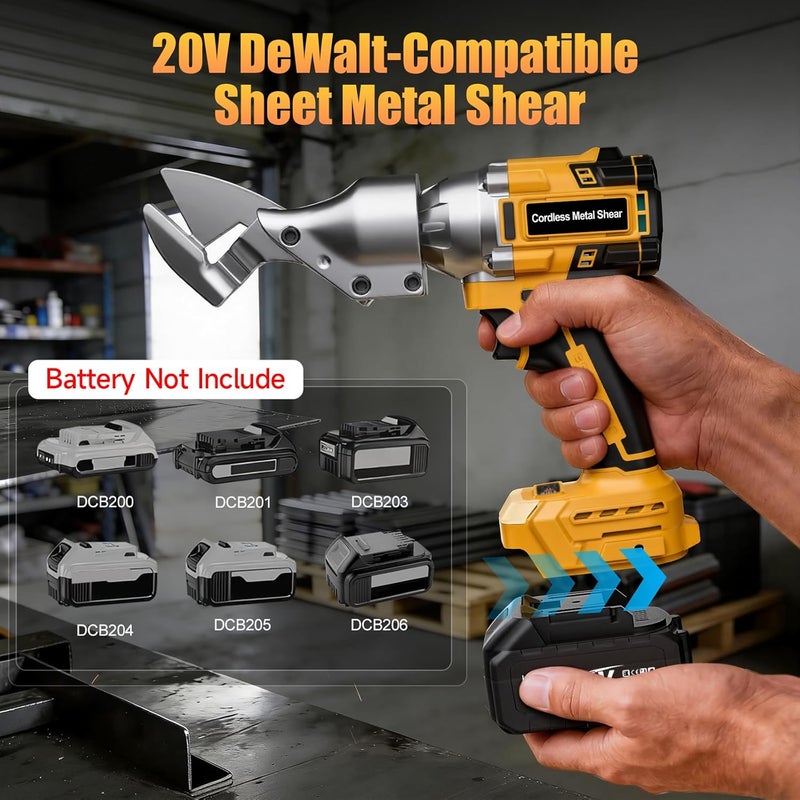 CAMXTOOL Cordless Metal Shear Compatible With Dewalt 20V Max Battery, Brushless Electric Sheet Metal Shear, Power Metal Cutter for Stainless Sheet, Iron, Leather, Cardboard Cutting (Tool Only) - Image 2